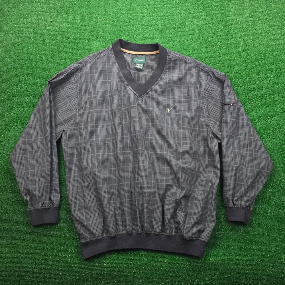 Catalina Windbreaker Mens XL Plaid V-Neck Pullover Vintage Golf Lightweight